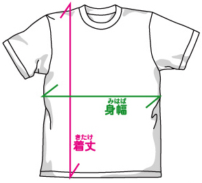 Tシャツサイズ表 COSPA010モデル